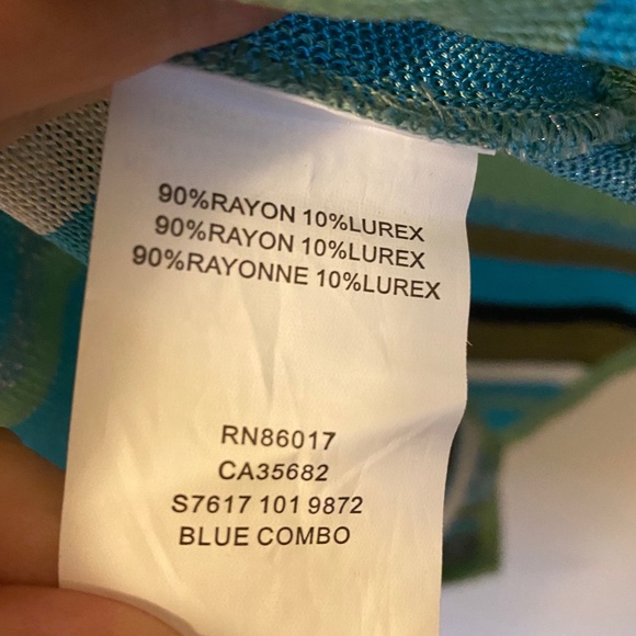 Bebe Sparkle Striped Halter Top Green Blue XS - Picture 6 of 10